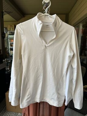Nike White Quarter-Zip Pullover Sweatshirt Medium